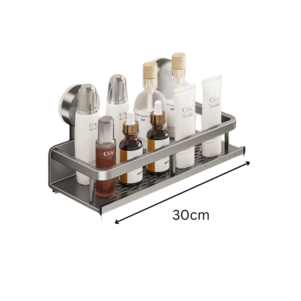 Suction Cup Bathroom Rack Toilet Space Aluminum No Drill Hanging Organizer Rack