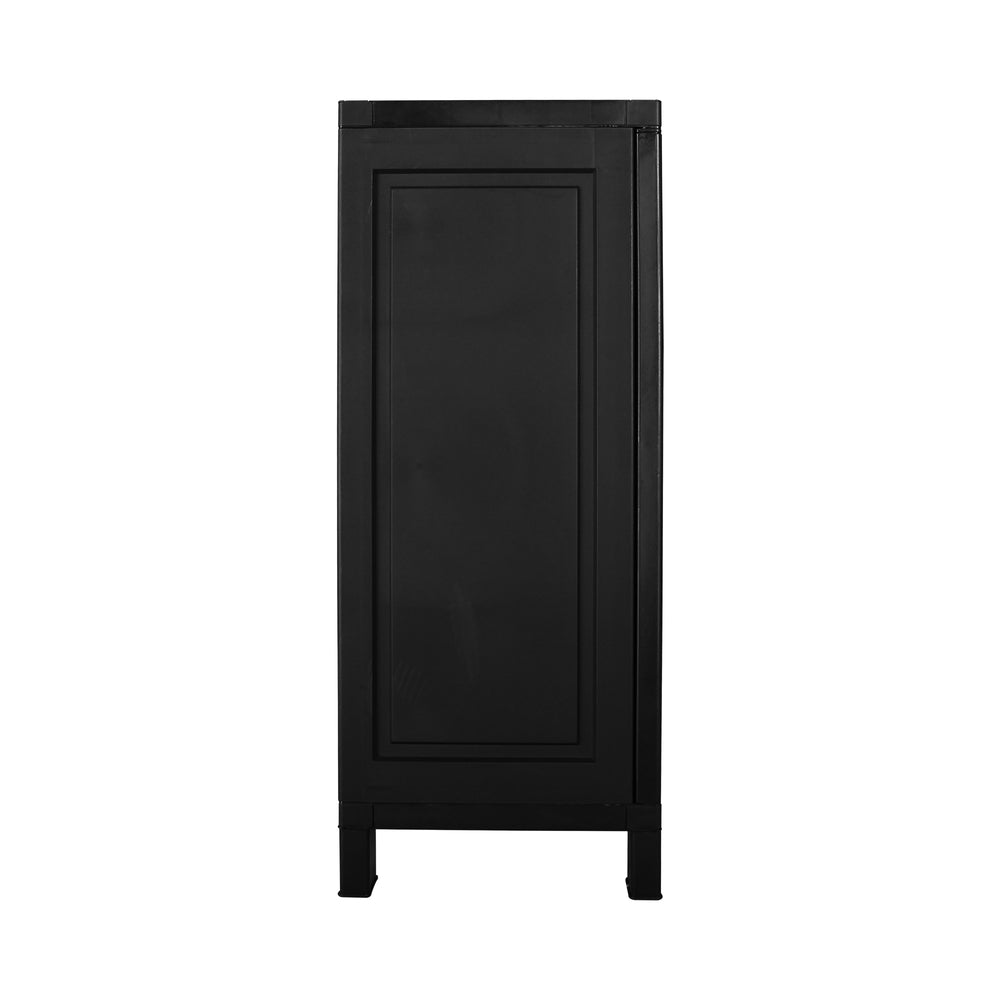 Outdoor Lockable Storage Cabinet with Adjustable Shelves Black
