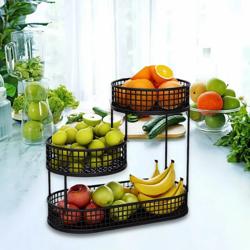 Metal Wire Storage Countertop Fruit Basket Counter Serving Tray