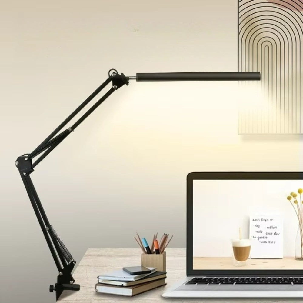 10W Swing Arm Eye-Caring Dimmable Desk Light with Clamp
