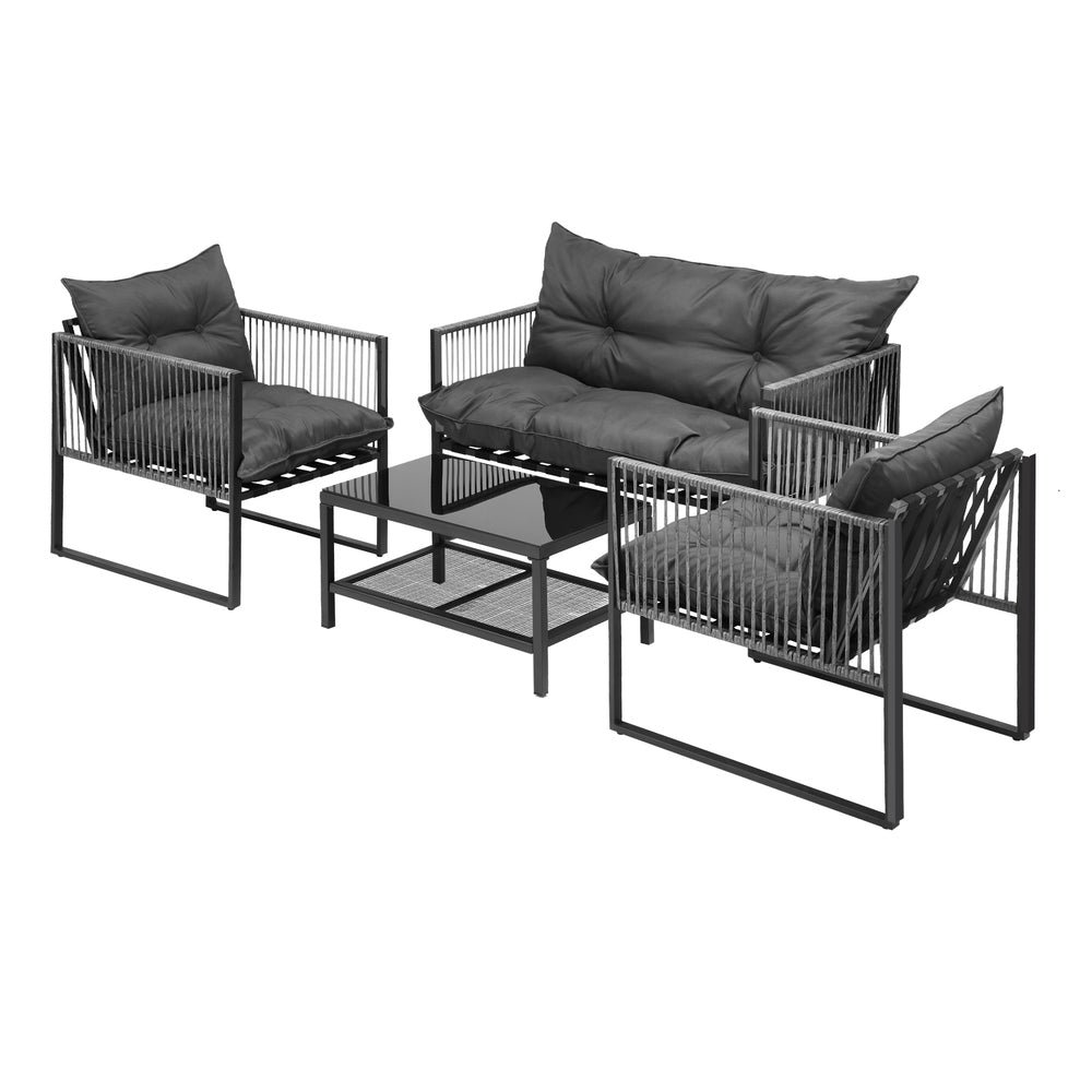 4 Piece Outdoor Furniture Set Grey