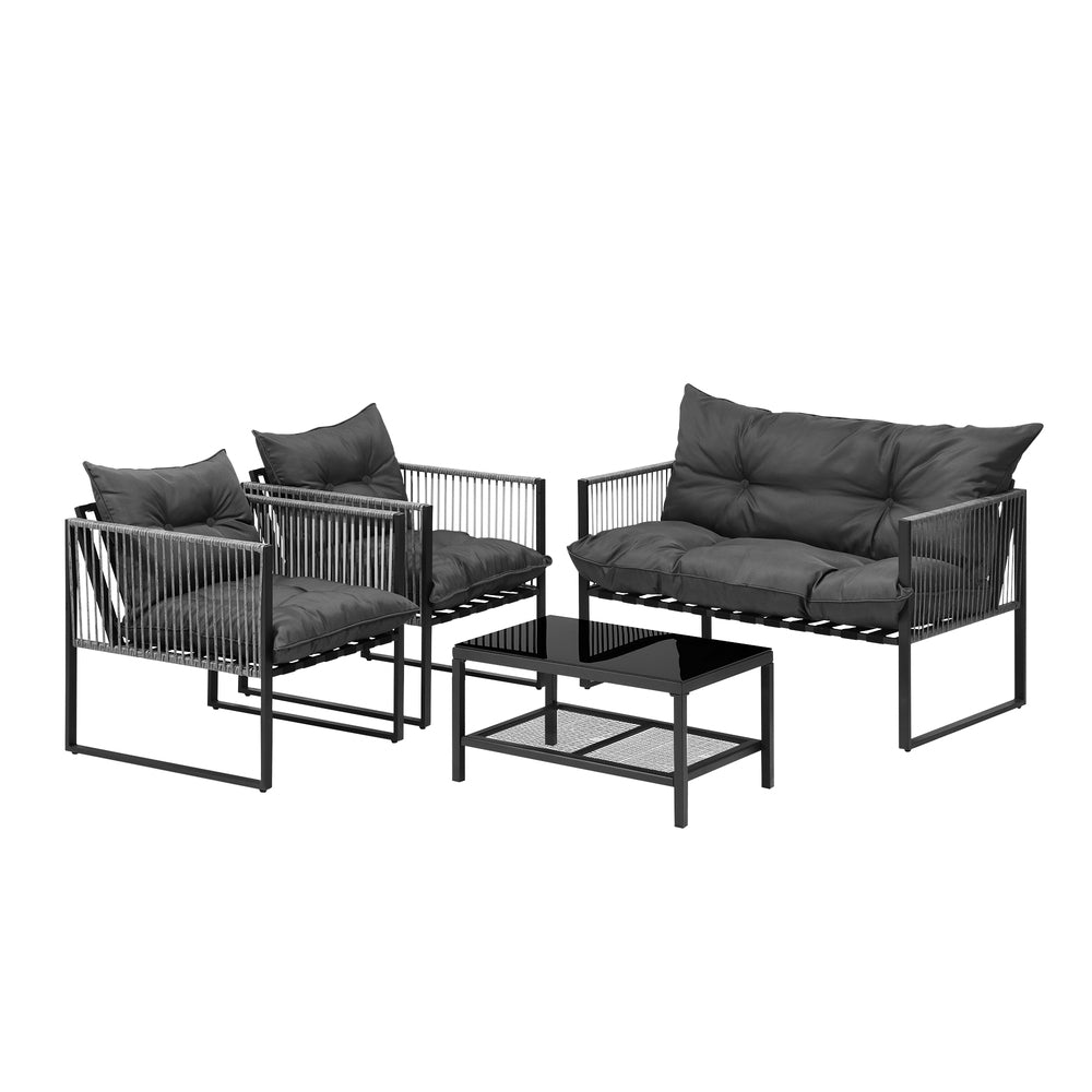 4 Piece Outdoor Furniture Set Grey