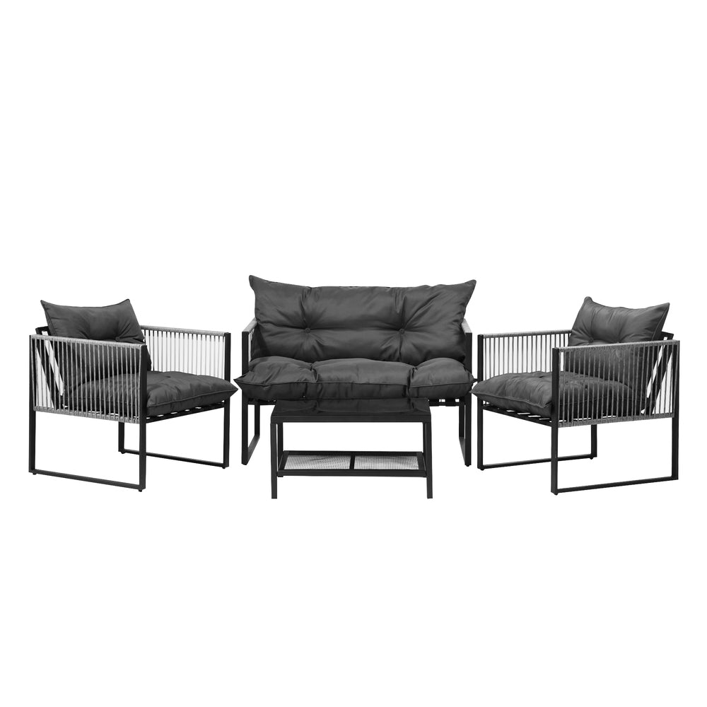 4 Piece Outdoor Furniture Set Grey