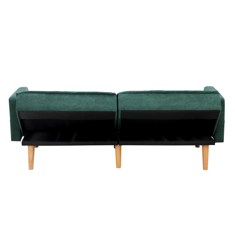 3-Seater Velvet Sofa Bed Green