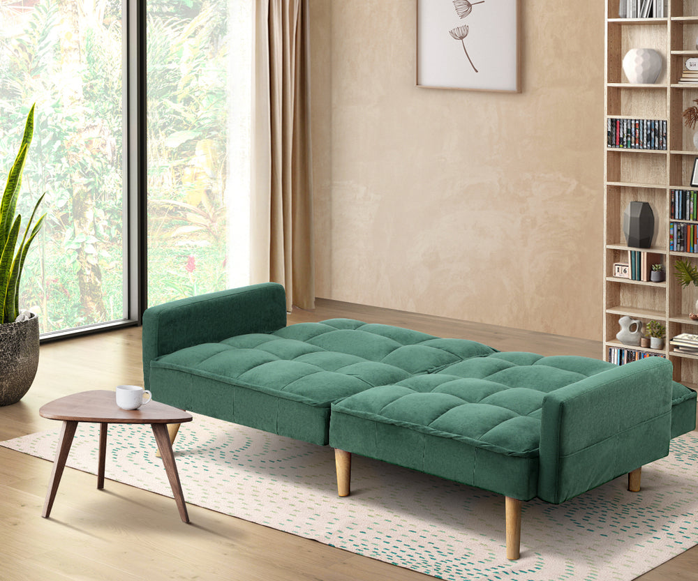 3-Seater Velvet Sofa Bed Green