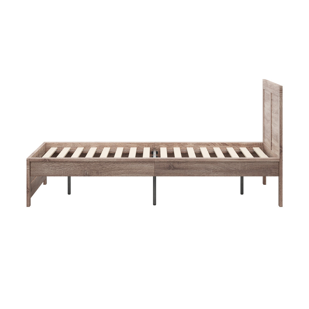 Queen Size Contemporary Wooden Bed Frame Light Oak