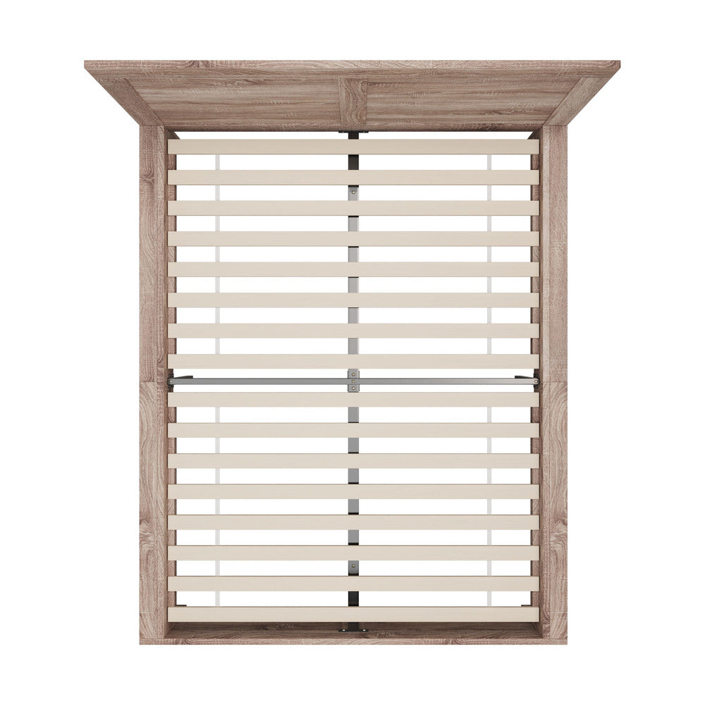 Queen Size Contemporary Wooden Bed Frame Light Oak