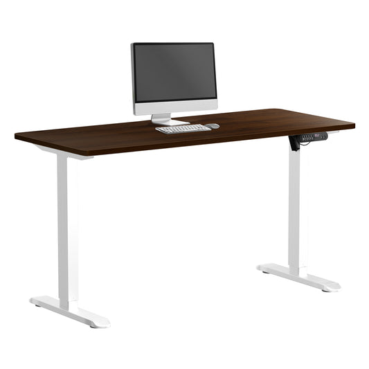 Electric Standing Desk Single Motor 140CM White and Walnut
