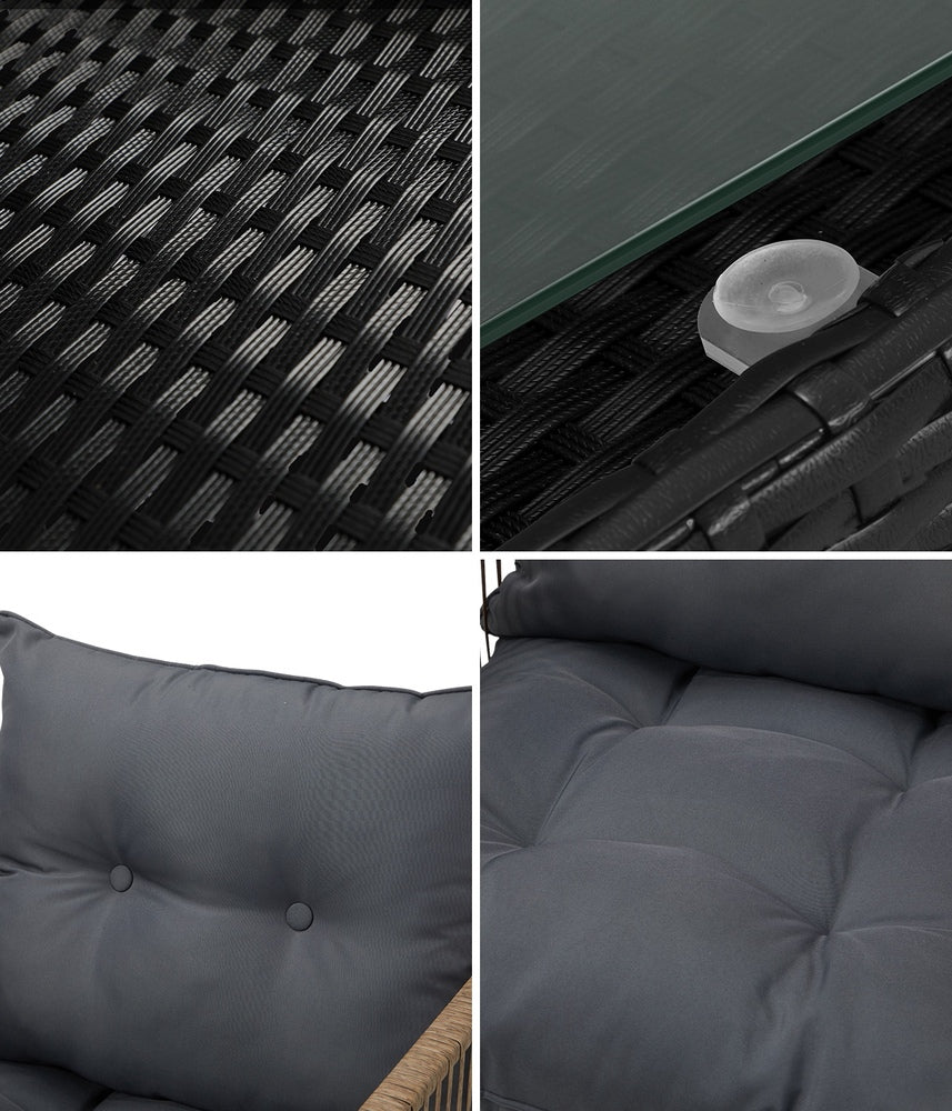 Outdoor 2 Seater Patio Lounge Setting