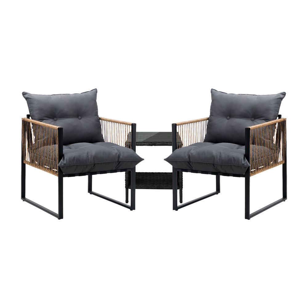 Outdoor 2 Seater Patio Lounge Setting