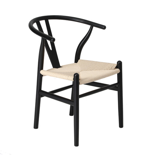 Black Wooden Hans Wegner Wishbone Dining Chair
