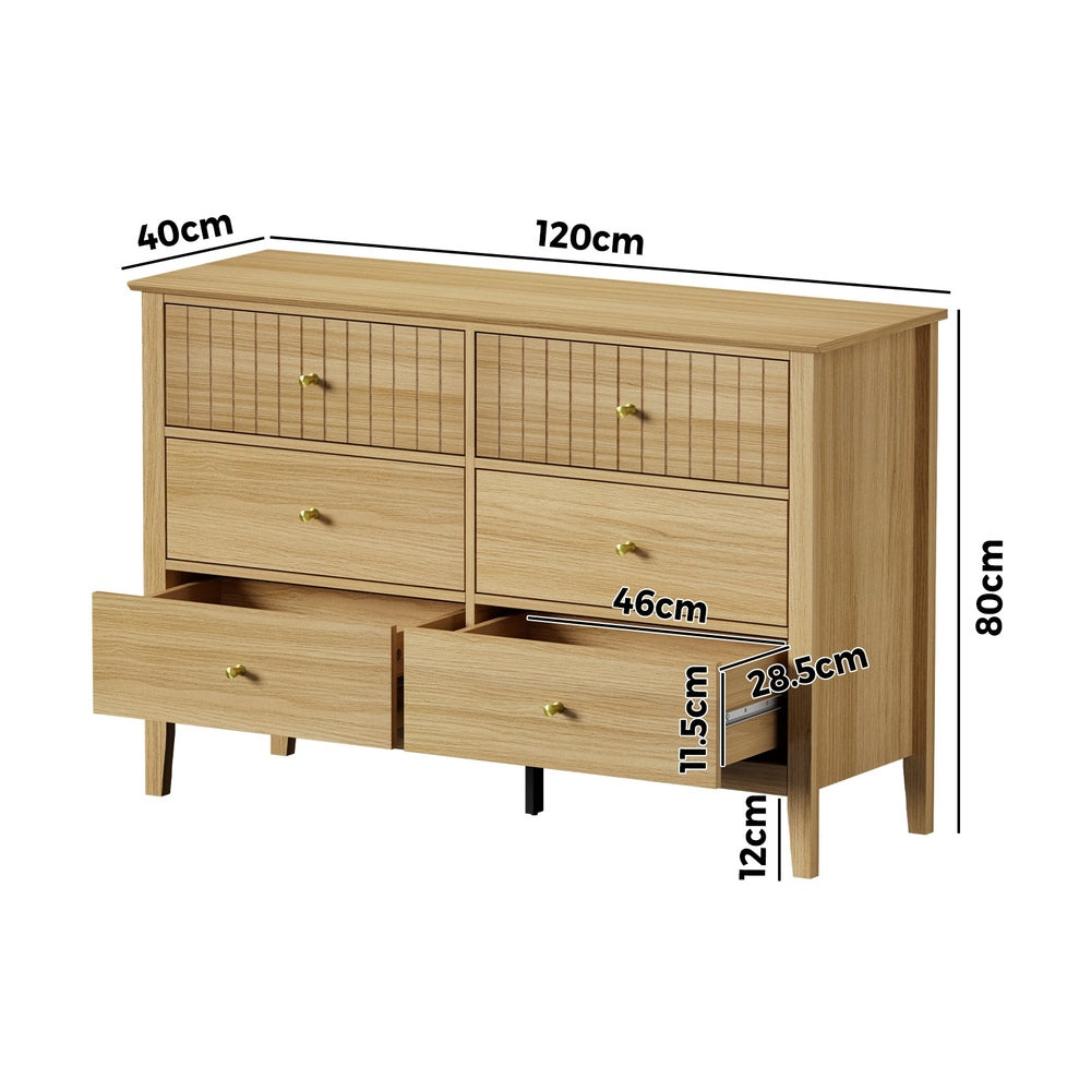 6 Chest of Drawers Dresser - Natural