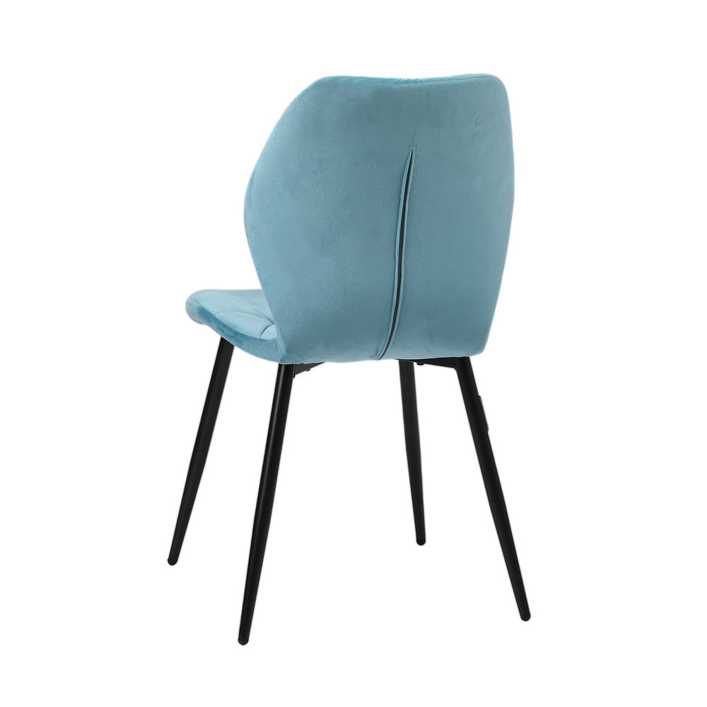 Set of 2 Blue Velvet Dining Chairs