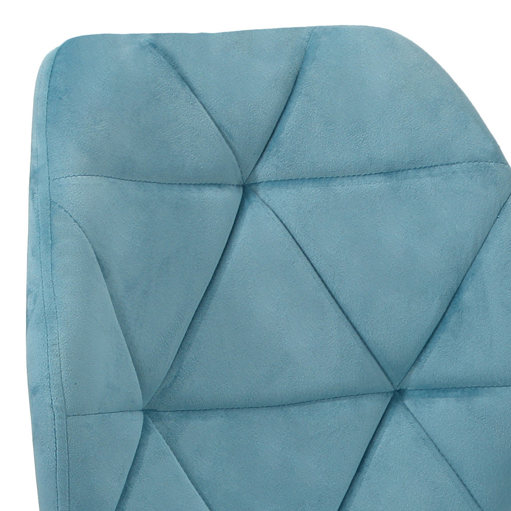 Set of 2 Blue Velvet Dining Chairs