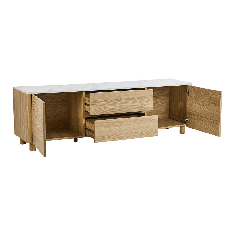 160cm Natural TV Cabinet Entertainment Unit Stand