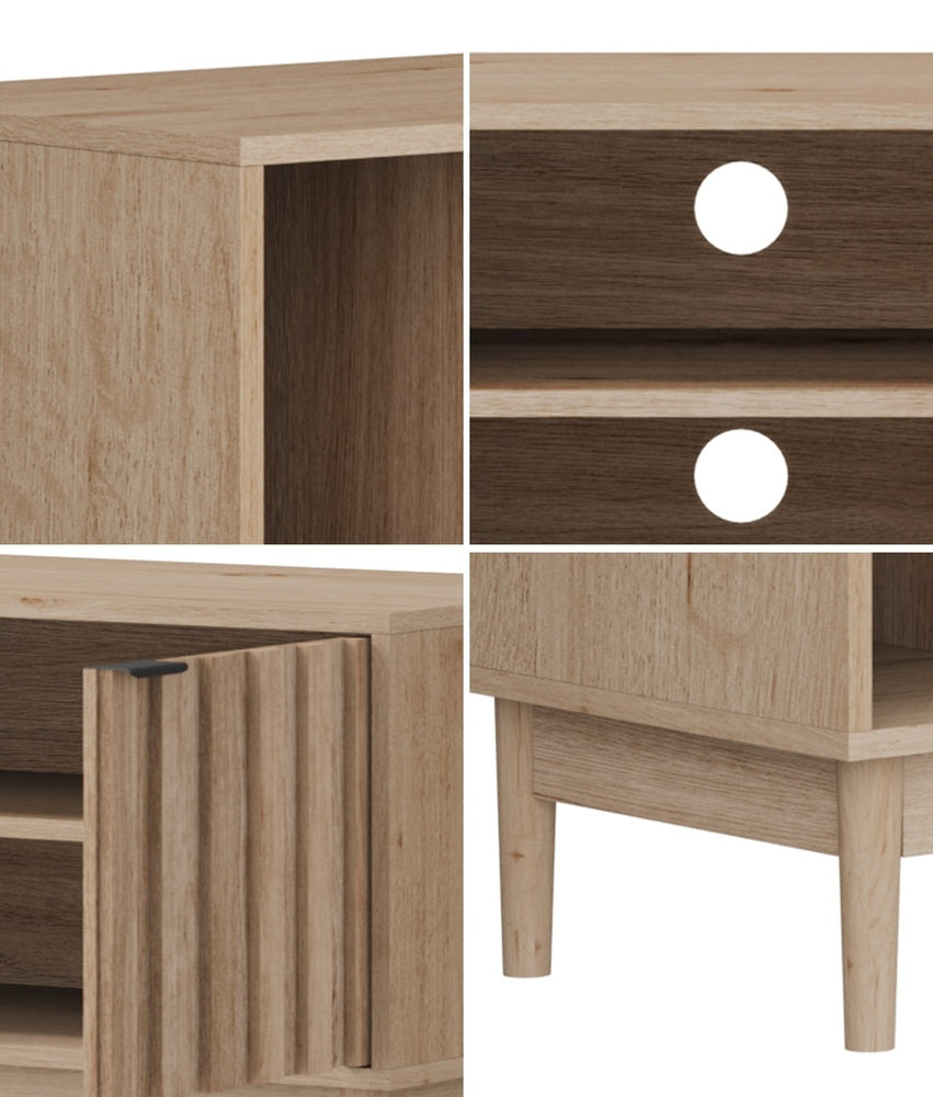 160cm Natural TV Cabinet Entertainment Unit Stand
