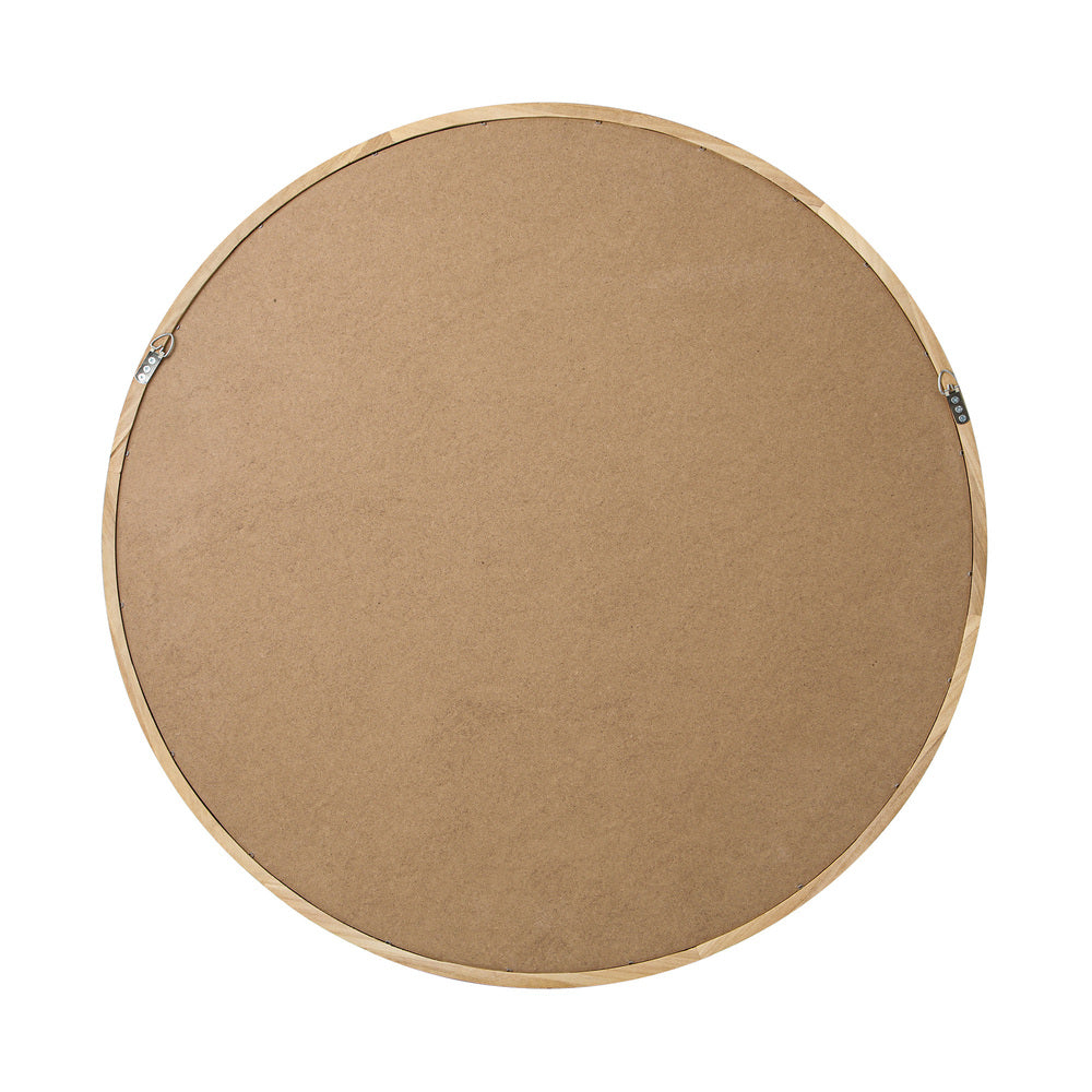 60cm Round Wall Mirror with Wooden Frame