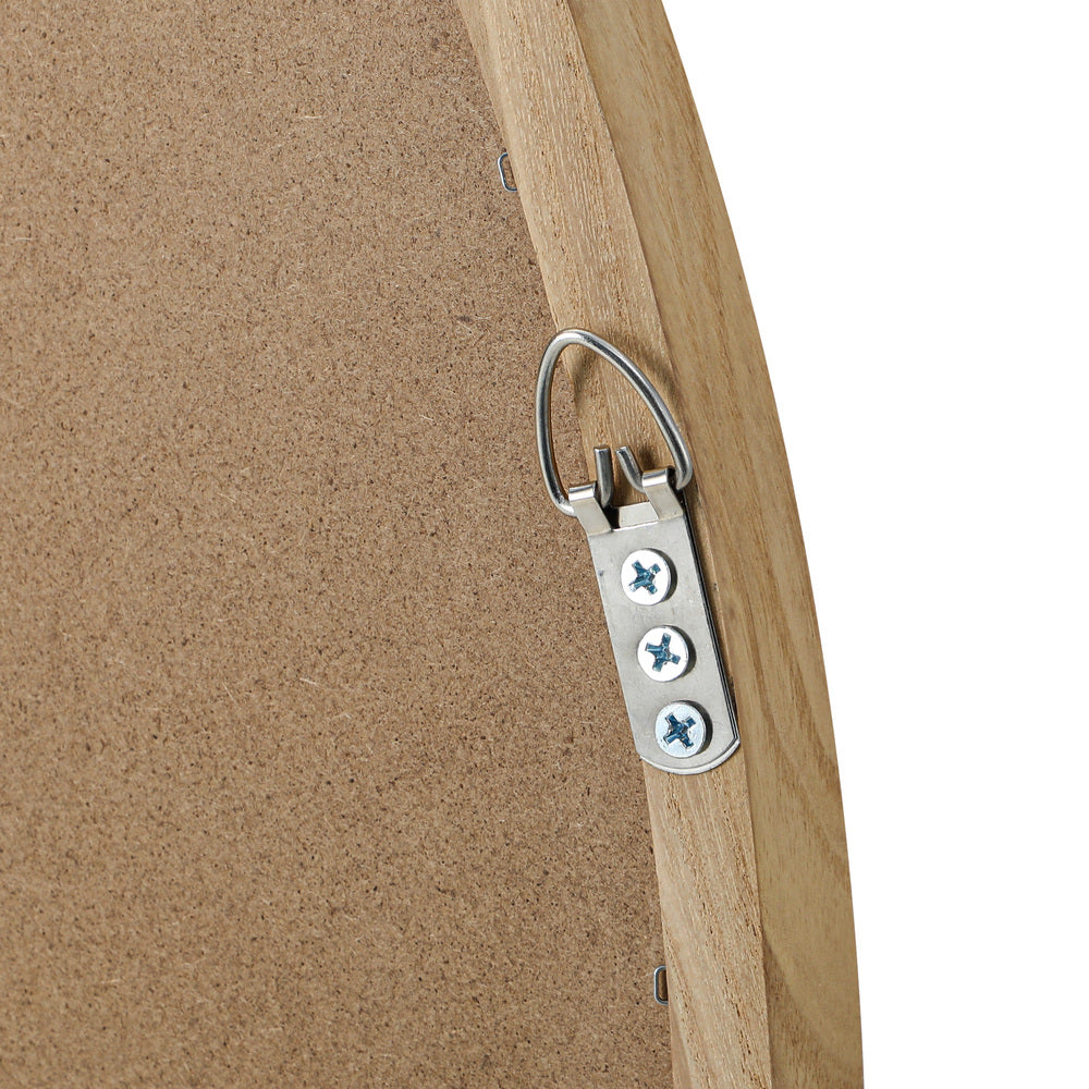 60cm Round Wall Mirror with Wooden Frame