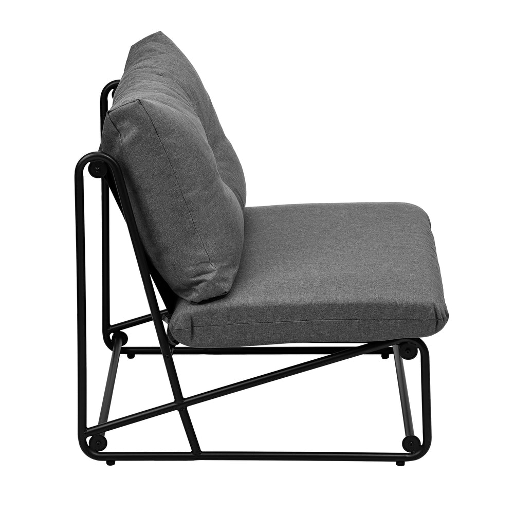 Set of 2 Grey Outdoor Patio Dining Lounge Chairs