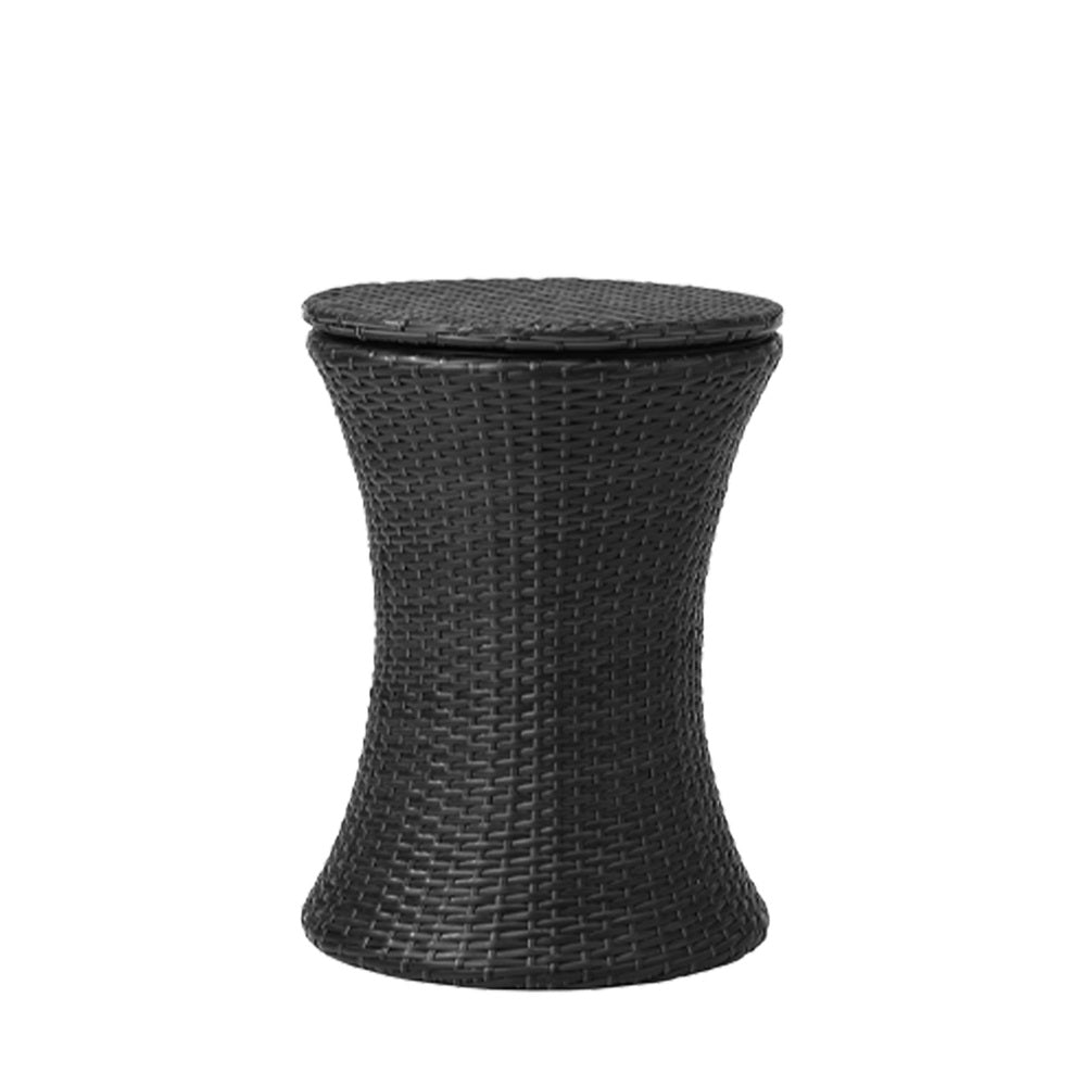 Black 2 Seater Outdoor Furniture Set with Ice Bucket Table